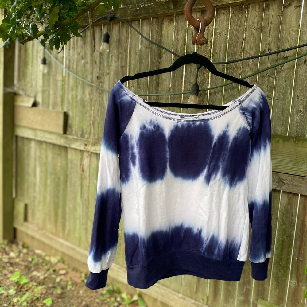 Tie dye off the shoulder sweater